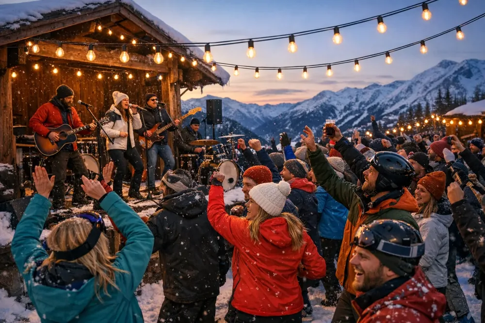Livemusik på afterski i Alperna