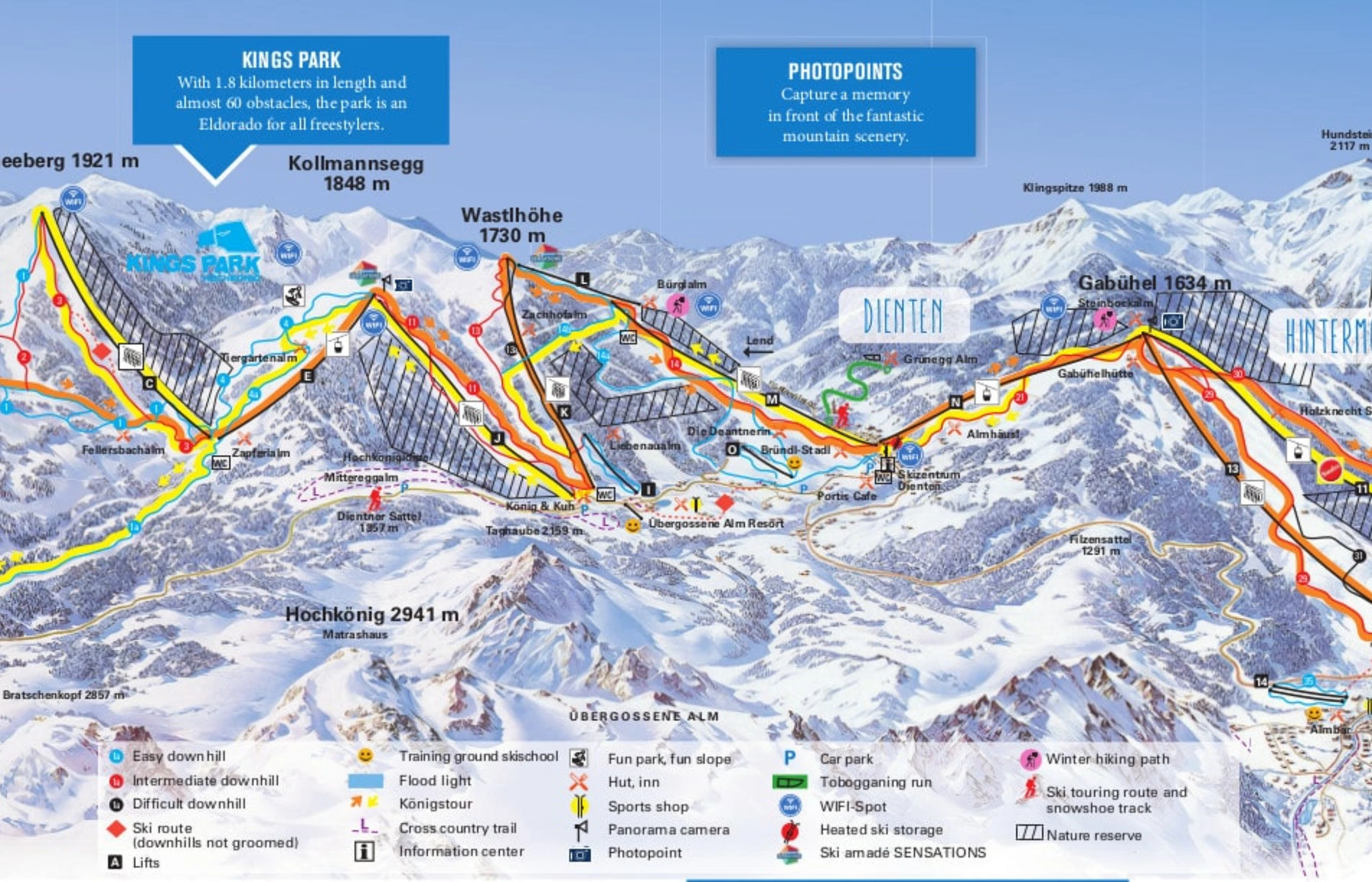 Pistkarta över Maria Alm, pister, liftar och nedfarter