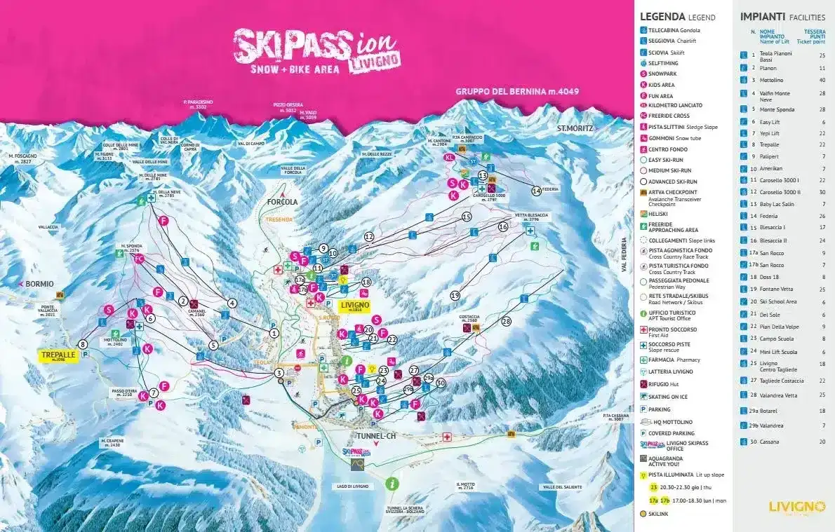 Pistkarta Livigno