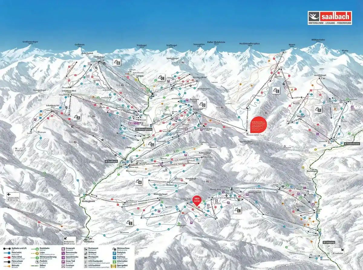 Pistkarta Saalbach